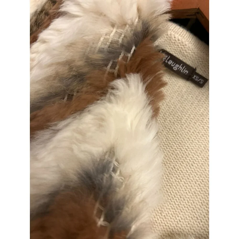 J MCLAUGHLIN Women's Vest with Rabbit Fur & Merino Wool Size Small